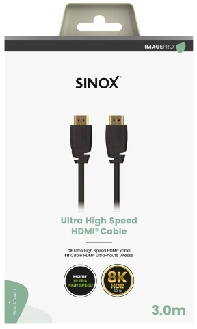 Sinox PRO HDMI™ kabelis 8K60Hz+E. 3 m. Įvairių spalvų.