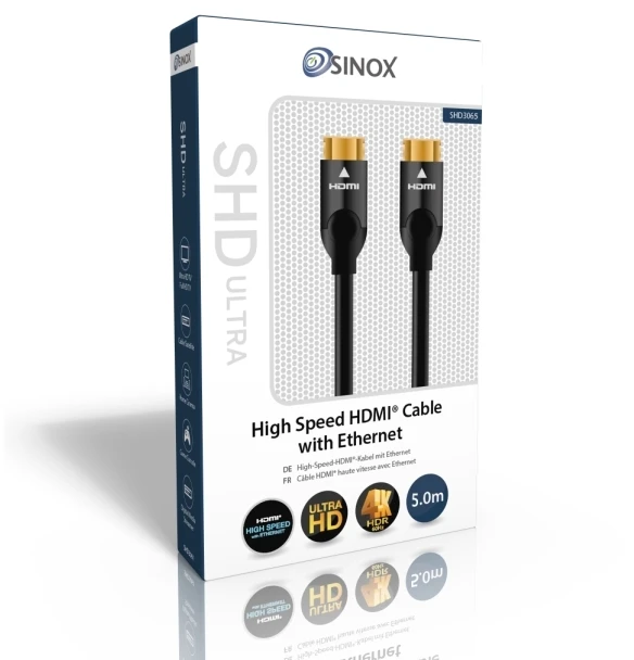 Sinox SHD HDMI™ kabelis 4K60Hz+E. 5m. Juodas