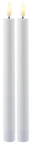 Sirius Sirius Sille įkraunamų vakarienės žvakių rinkinys, 2 vnt., Ø2,2xH25cm, baltas