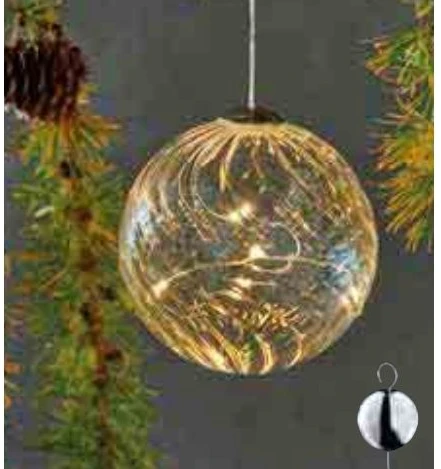 „Sirius Home Wave Ball“, Šviesos dekoratyvinė figūrėlė, Permatomas, Stiklas, 10 lempučių, LED, Geltona