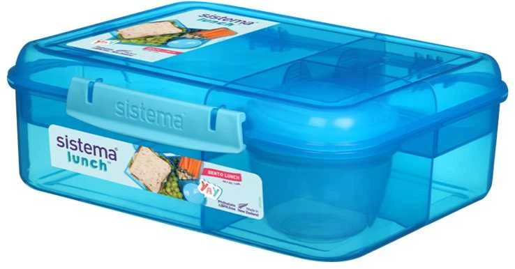 Sistema Bento vaikiška pietų dėžutė su skyreliais 1650 ml, mėlyna