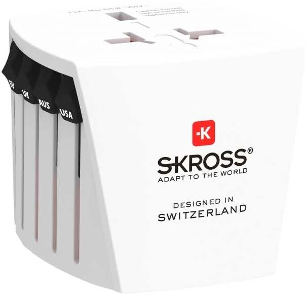 Kelioninis tinklo adapteris 230V 2.5A MUV micro kištukai AU/CN/UK/US/IT - lizdas EU (be įžeminimo) SKROSS