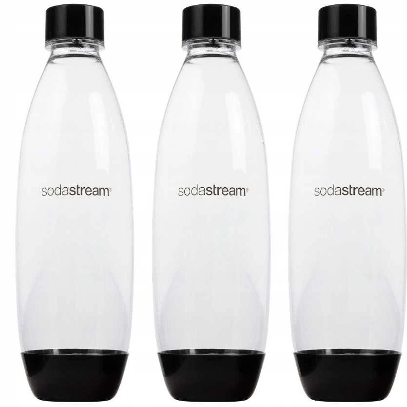 Virtuvės Įrankių Rinkinys - SodaStream PET Butelis Fuse 1L (3 Buteliai) Juodas