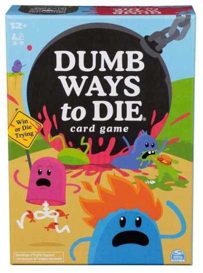 Kortų žaidimas „Spin Master Dumb Ways to Die“.