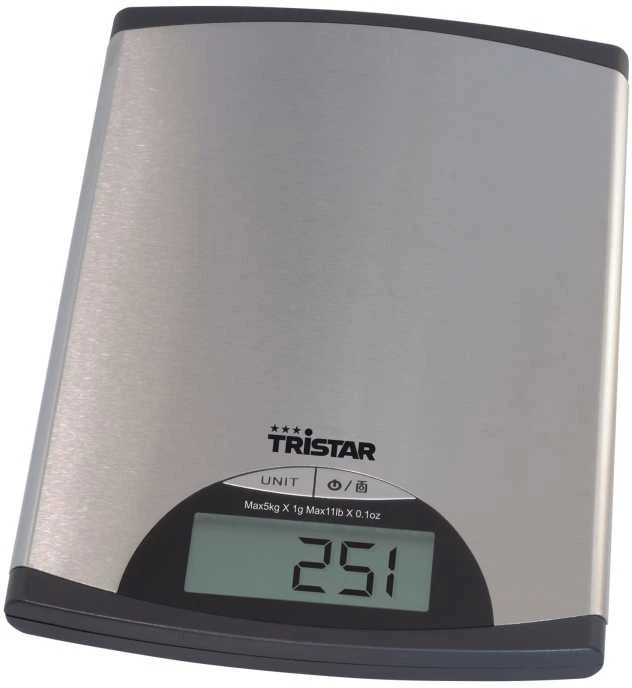 Tristar | Virtuvinės svarstyklės | KW-2435 | Maximum weight (capacity) 5kg | Metallic