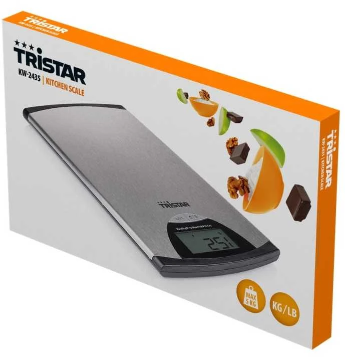 Tristar | Virtuvinės svarstyklės | KW-2435 | Maximum weight (capacity) 5kg | Metallic