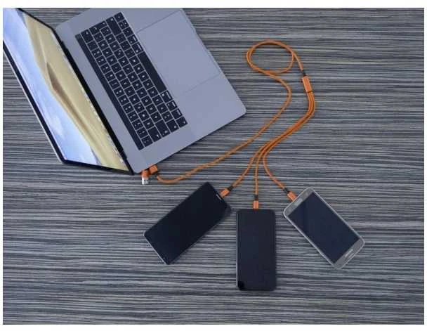 Kabelis USB Smrter USB-A + USB-C - USB-C 1.2 m Oranžinė (SMRTER_HYDRA_ULT_OR)