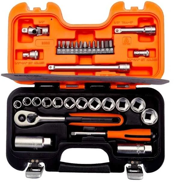 Bahco Galvučių rinkinys 3/8",1/4" priedai, 34vnt. „Dynamic-Drive“ profilis