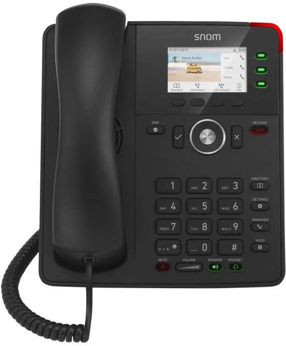 Carruzzo Snom Tischtelefon D717 IP telefonas Juoda 3 linijos TFT