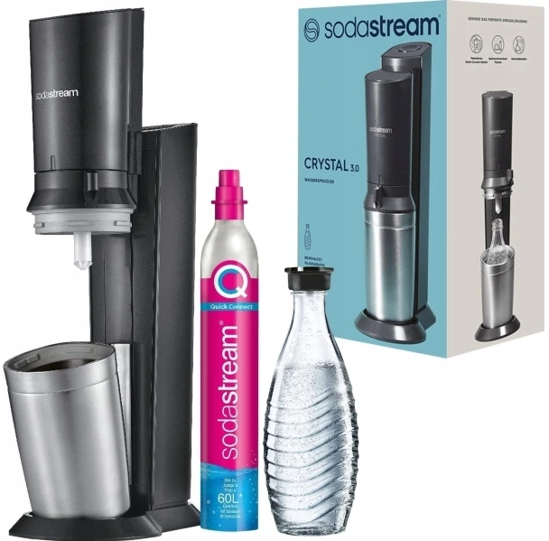 SodaStream Soda Maker Crystal 3 0 QC juodas Juodas incl 1 Glasbottle (1016411410)