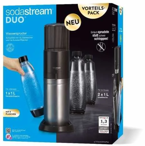 Gazuotų gėrimų gaminimo aparatas SodaStream DUO + 3 buteliukai