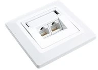 Solarix lizdas 2 x CAT5e UTP RJ45 įleidžiamas baltas SX9-2-5E-UTP-WH