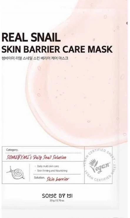 „Some By Mi Real Snail Skin Barrier Care Mask“ veido kaukė, 20 g