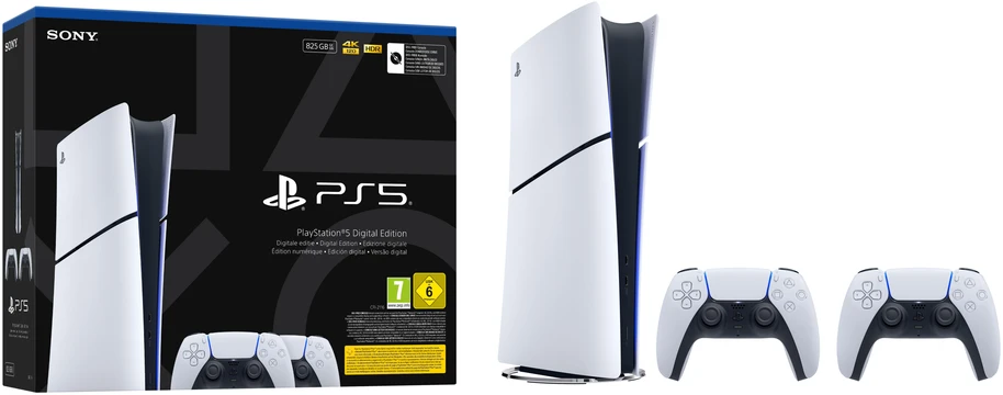 Sony PS5 Slim Digital konsolė 825 GB + 2 DualSense valdikliai CFI-2116