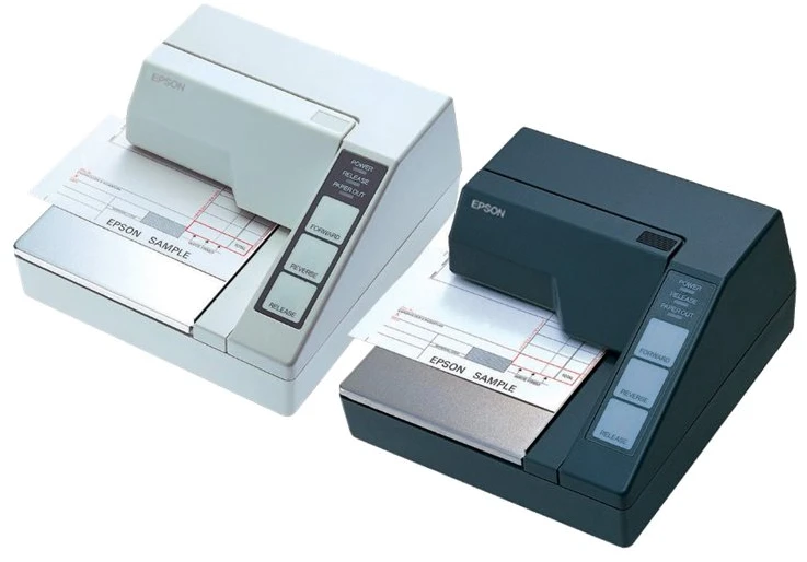 Spausdintuvas Epson TM-U295 (292): Nuoseklusis, be PS, EDG, 16,2 cpi, 0,09/0,35 µm, Laidinis, RS-232, Stalčiaus išstūmimas, 65 dB, 180 000 val.