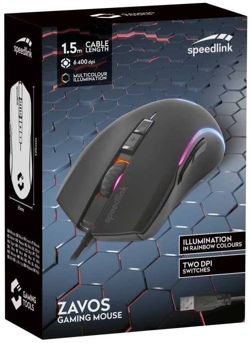 Speedlink - ZAVOS žaidimų pelė, guminė-juoda