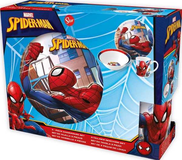 Stor SPIDERMAN MARVEL keramikinis pusryčių ir vakarienės rinkinys 3in1 II GATE