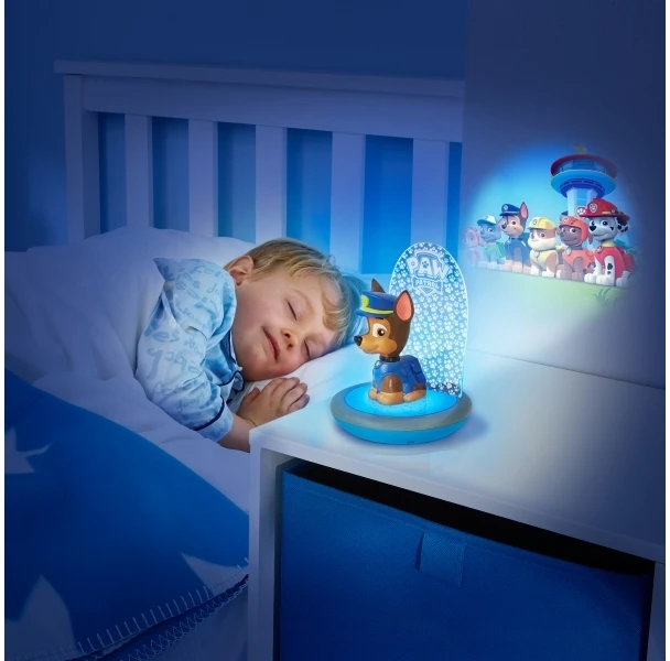 Spin Master Paw Patrol - Chase Kids stebuklinga naktinė lemputė prie lovos, žibintuvėlis ir projektorius - (10043)