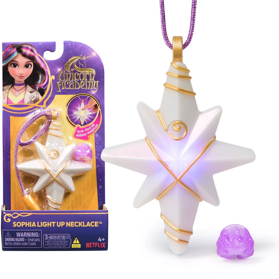 Unicorn Academy Vienaragio akademijos Sofijos šviečiantis karoliai ir žiedas (6072553)