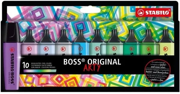 Stabilo Boss Original Arty paryškintuvas 10 šaunių spalvų