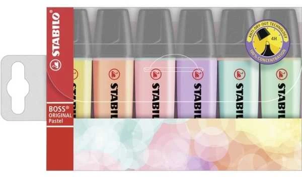 STABILO tekstinių žymeklių rinkinys BOSS ORIGINAL, pastelinės spalvos, 6 vnt., 70/6-2