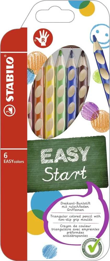 STABILO Spalvotas pieštukas "Easycolours", HB, trikampis, dešiniarankiams, 6vnt./pak.