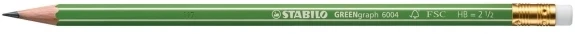 STABILO GREENgraph, HB, žalias, šešiakampis, hobiams, biurui, mokyklai, 2,2 mm, 45 mm