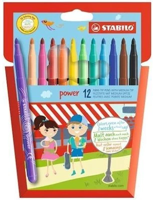 Stabilo flomasteriai 12 spalvų Power