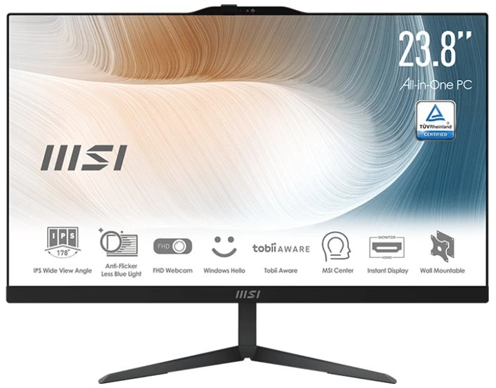 Stacionarus kompiuteris AIO MSI Modern AM242 12M-1629XDE i3-1215U/8GB/256SSD/noOS 23,8