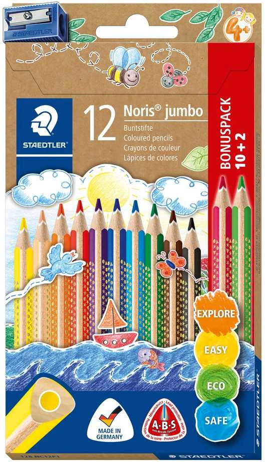 Spalvoti pieštukai STAEDTLER Noris Jumbo, 12 vnt.