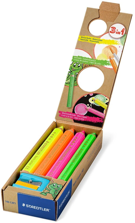 Staedtler STAEDTLER Buntstifte Noris junior neon 4 Farben + Spitzer