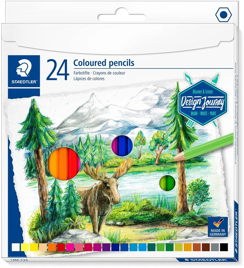 Staedtler šešiakampės kreidelės 24 spalvų Design Journey
