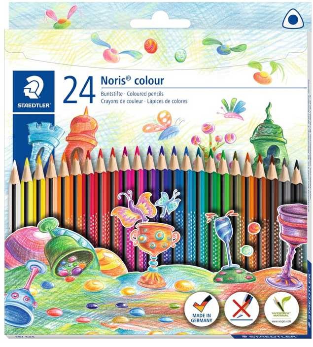 Spalvoti pieštukai Staedtler NORIS, 24 spalvos