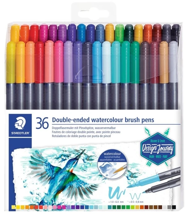 Staedtler Staedtler akvareliniai teptukų rašikliai 36 spalvų