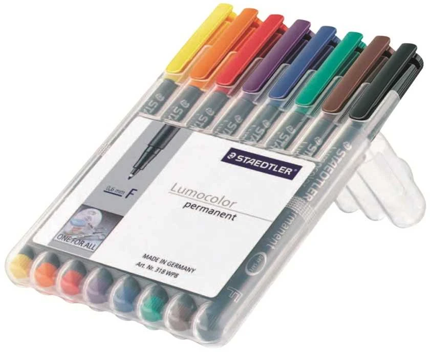 Staedtler Lumocolor B permanentinis folijos žymeklis, 8 vnt.