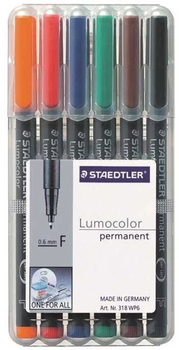 Staedtler STAEDTLER Folienstift Lumocolor F perm 6St