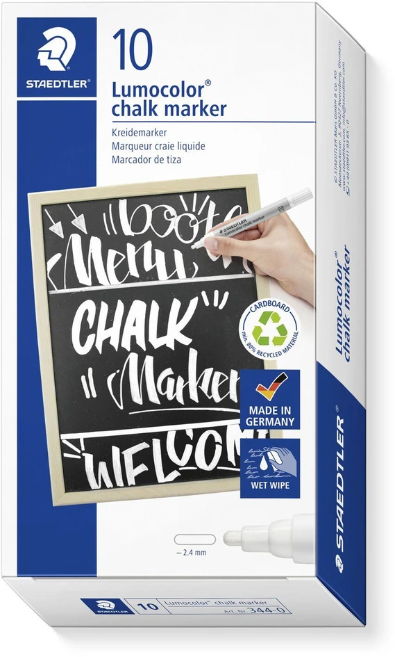 Staedtler 344-0, Balta, Kulka, 10 vnt.