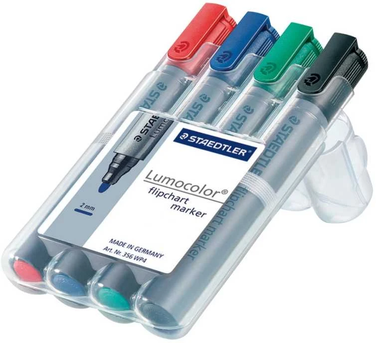 Staedtler LUMOCOLOR žymeklis ant popieriaus lapo, 4 spalvų dėkle (STA308)