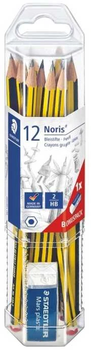 Staedtler - Noris klasikiniai pieštukai, su trintuku, 12 vnt. (61 120P1)