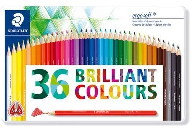 Spalvoti pieštukai „Staedtler Ergosoft“, 36 vnt. (157 M36)