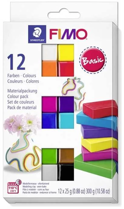 Staedtler FIMO 8023 C, Modelis, Įvairių spalvų, Suaugusiesiems, 12 vnt., 110 °C, 30 min.