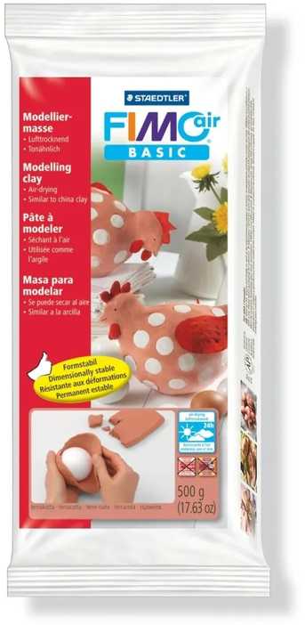 Modeliavimo masė - FIMO - BASIC - Džiūsta ore - 97% natūralių medžiagų - 500g