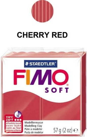 Modelinas FIMO SOFT, 57 g, vyšnių raudona sp.
