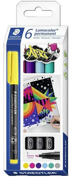STAEDTLER 318C6 - Permanent-Universalstift F Set 6 Farben
