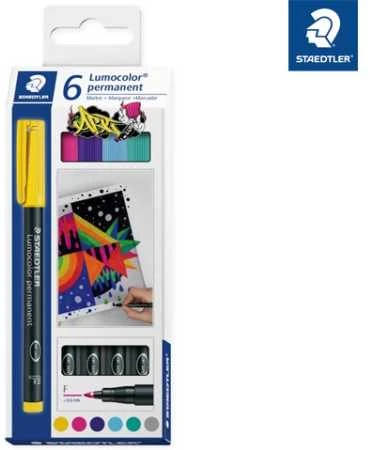 STAEDTLER 318C6 - Permanent-Universalstift F Set 6 Farben