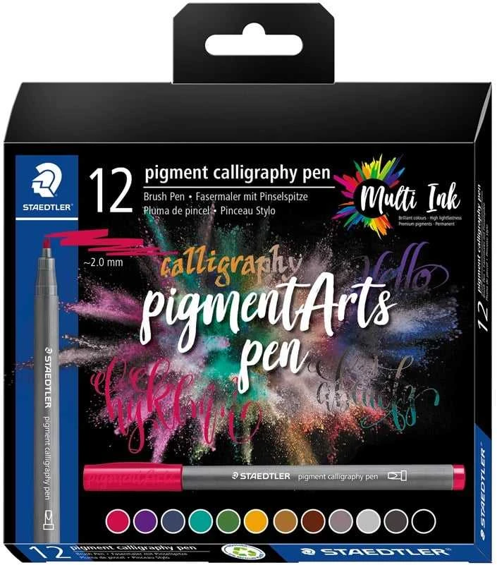 STAEDTLER MultiInk Pigment Arts kaligrafijos rašiklis 12er-Set mažmeninė prekyba
