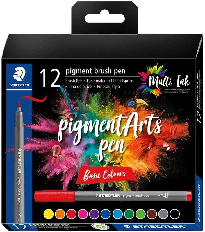 Staedtler STAEDTLER MultiInk Pigment Arts brush pen 12er-Set sort. retail