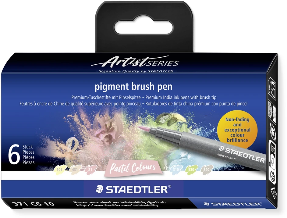 Staedtler – Didelis teptukas – 10 vnt. įvairių spalvų – pastelinės spalvos (373 C10‑1)