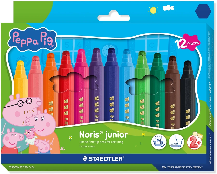 Peppa Pigstaedtler Staedtler – Peppa Pig rašikliai – 12 vnt. įvairių spalvų (329 C12 L1)