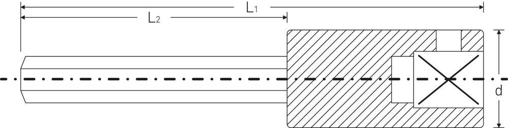 Galvutė su antgaliu Stahlwille 01050005; 1/4''; INHEX; 5 mm
